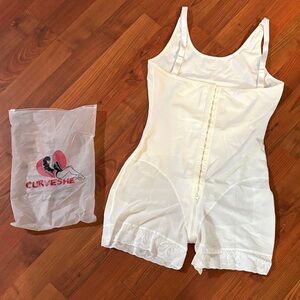 Women's White Shapewear Bodysuit (Faja)